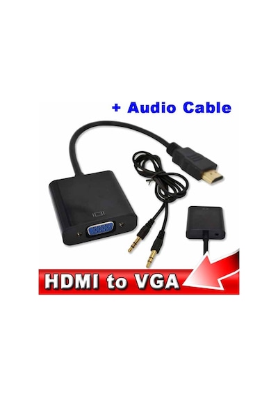 Hdmi To Vga Kablo Görüntü Ses Dönüştürücü Ses Kablosu