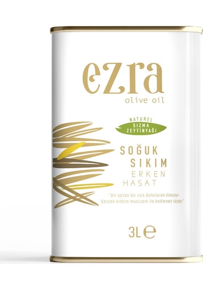 Ezra Olive Oil Naturel Sızma Soğuk Sıkım Erken 2025-2026 Hasat Zeytinyağı 3 L