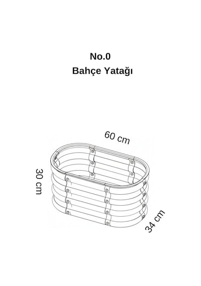 Modüler Yükseltilmiş Bahçe Yatağı Yükseltilmiş Sebze Yatağı Çiçeklik No:0 60x34 Bej