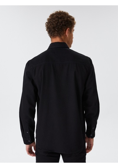 Slim Fit Erkek Gömlek U.kol Siyah