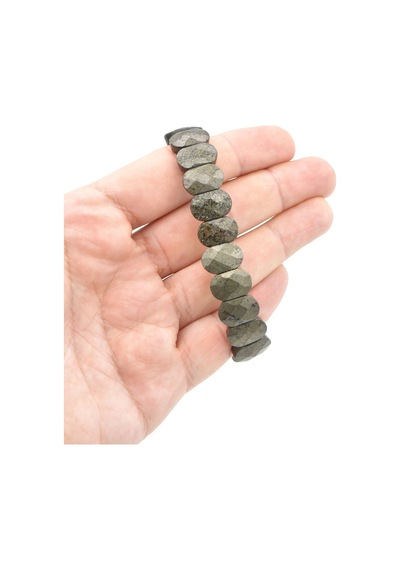 Murty99 Oval Kesim Hakiki Pirit Taşı Bileklik Altın