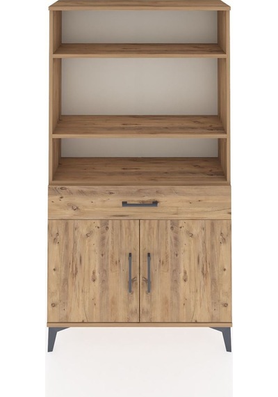 Arges Dolap 3 Raflı Tek Çekmeceli 2 Kapaklı 88x30x163 Çam-çam Atlas Çam