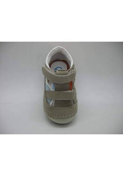 Angelokids Perlina 01102 Doğal Deri Ortopedik Ilk Adım Ayakkabısı 18-21 (422287985) Beyaz - Gri