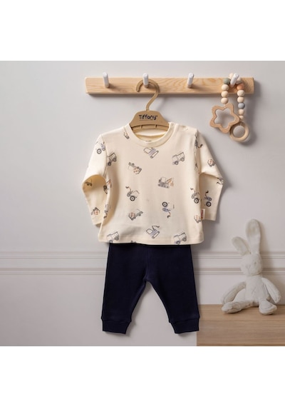 Tiffany Baby & Kids Tiffany Baby Organik Work Machine 2'li Bebek Takımı 2423012 Ekru