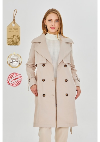 Pastelastore Esnek Pamuk Gabardin Midi 95cm Astarsız Kadın Trençkot 1118 Taş Rengi Taş Pastelastore Esnek Pamuk Gabardin Midi 95cm Astarsız Kadın Trençkot 1118 Taş Rengi Taş