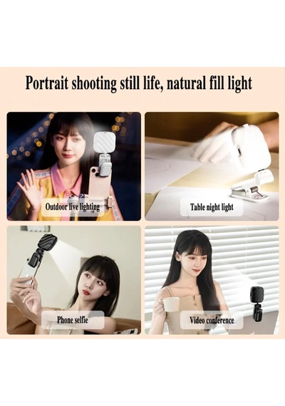 Selfie Işığı Şarjlı Çok Fonksiyonlu Mini Led Işık 3 Modlu Renk Ayarlı Telefon Tripod Uyumlu