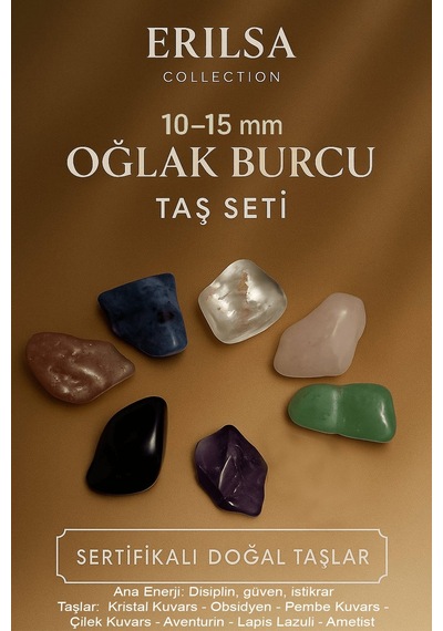Sertifikalı Oğlak Burcu Doğal Taş Kütle Seti 10-15 Mm - Disiplin