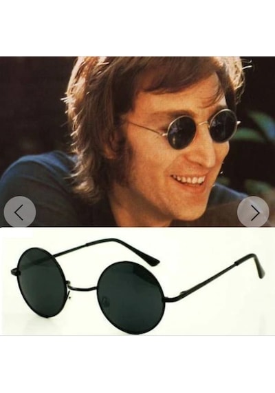 John Lennon Güneş Gözlüğü Yuvarlak Siyah Camlı
