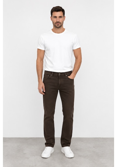 Bihan Store Erkek Regular Fit Jean Pantolon Günlük Ve Klasik Mc Clap 7209 Kahve