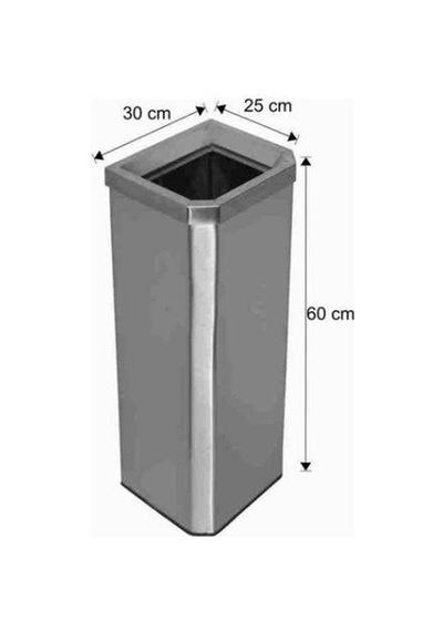 Paslanmaz Çöp Kovası Köşeli Çemberli 45 Litre