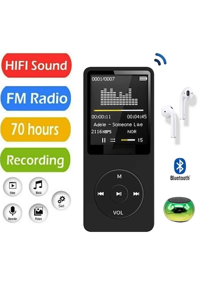 8gb Dahili Hafızalı Bluetoothlu Mp3-mp4 Çalar Ses Kayıt Fm Radio