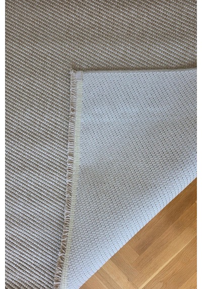 Leiva Home Lara 03 Bej Sisal İskandinav Modern Kaymaz Taban Yumuşak Özel Ölçü Salon Koridor Halısı 0160a-krem/gri