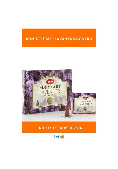Precious Lavender Aromalı Rahatlatıcı Konik Tütsü 1 Kutu 12 Paket