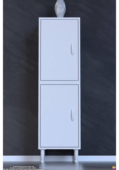 Sion Ayakkabılık - Kapaklı 4 Raf 6 Bölmeli Dar Alanlar İçin Çok Amaçlı Dolap 50 Cm