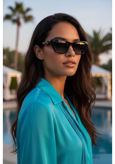 Daniel Klein Dk4333-1 Degrade Siyah Cat Eye Premium Kadın Güneş Gözlüğü Siyah