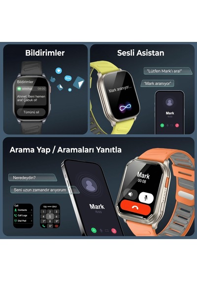 Bix TSW4 2.04" 47 MM Ultra İnce  Bluetooth Aramalı Akıllı Saat (Distribütör Garantili)