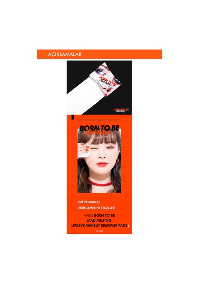 Missha Mad Melting Lip&Eye Makeup Remover Pads Dudak & Göz Makyajı Temizleme Pedi 10 Adet