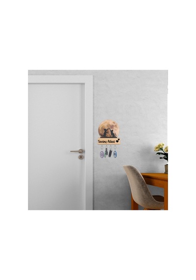 Led Işıklı Pleksi Dolunay Kişiselleştirilebilir Dekoratif Biblo Harvey Kediler Anahtar Askılığı Sarı - 737322722 Sarı