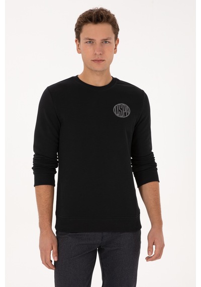 U.S. Polo Assn. Erkek Regular Fit Bisiklet Yaka Siyah Sweatshirt 50308717-VR046