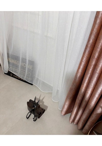 Mızraklı Fır0914 Ar03102 1/3 Sık Pileli Beyaz Tül Perde 300 X 260 Cok Renkli