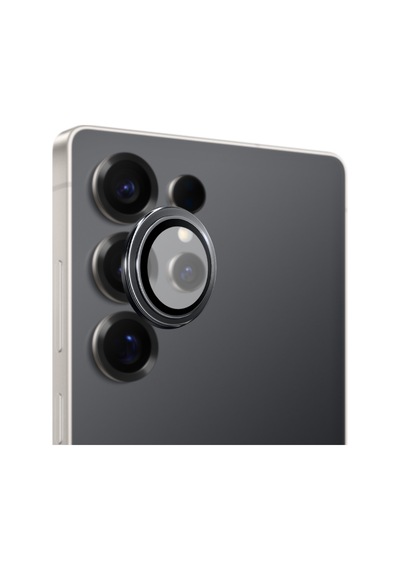 Safeus Safir Temperli Kamera Lens Koruyucu, Samsung Galaxy S25 Ultra İle Uyumlu Siyah