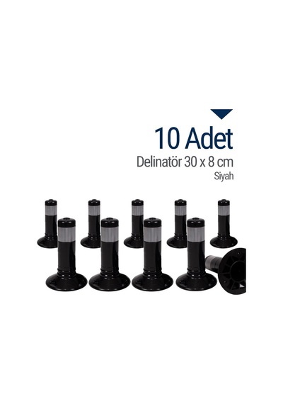 İleri Trafik Delinatör 30  x  8 CM Siyah 10 Adet Esnek Duba