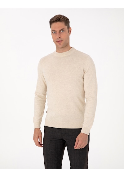 Pierre Cardin Erkek Krem Melanj Kazak /triko 50315456-vr159 Krem Melanj