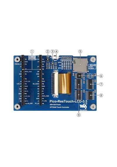 Raspberry Pi Pico 3.5inç Dokunmatik Ekran Modülü - 65K Colors, 48