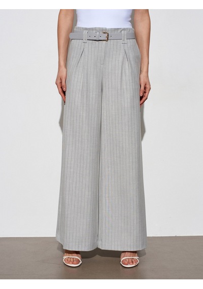 Dilvin 72682 Kemerli Pileli Pantolon-gri