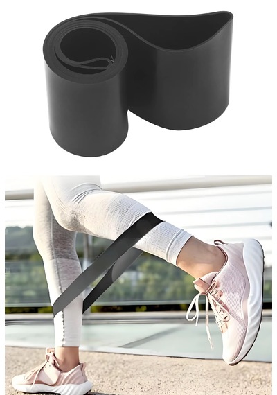 60 Cm Pilates Jimnastik Egzersiz Yoga Direnç Bandı Siyah-sert 6