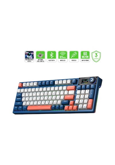Gasket Elite X RGB Wireless/Bluetooth/Kablolu Mekanik Hot-Swap Yağlı Switch Klavye