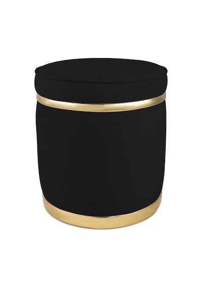Zerafet Gold Kaplama Luxery Puf-siyah Babyface Kumaş Pofuduk Oturma Pufu&makyaj Pufu&bench