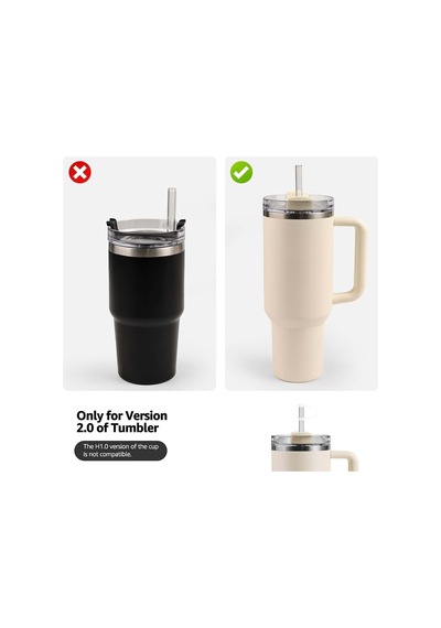 Ayrex Linsaner Stanley Bardak Aksesuarları İle Uyumlu Silikon Hasır Toppers 2,0, 30 Oz / 40 Oz Şeffaf Hasır Kapaklı