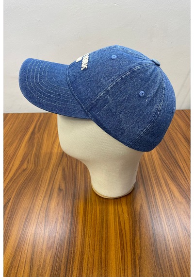 Denim Jean Kot Kumaş Vintage Yıkamalı Unisex Cap Şapka Kot Mavisi