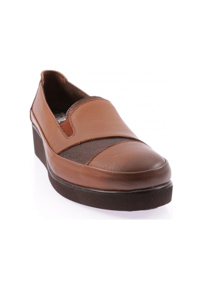 Dgn 1080-5826-22k Kadin Dolgu Taban Comfort Ayakkabi Taba Simli