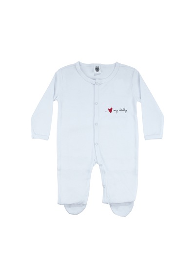 Bebegen Unisex Daddy Yazılı Beyaz Patikli Tulum Çok Renkli