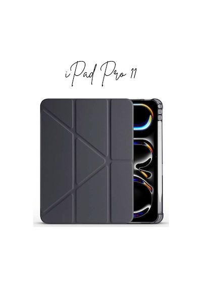Apple Uyumlu iPad Pro 11 2025 M5 Çip Tri Folding Kalem Bölmeli Akıllı Standlı Özellikli Kılıf Kapaklı Kılıf