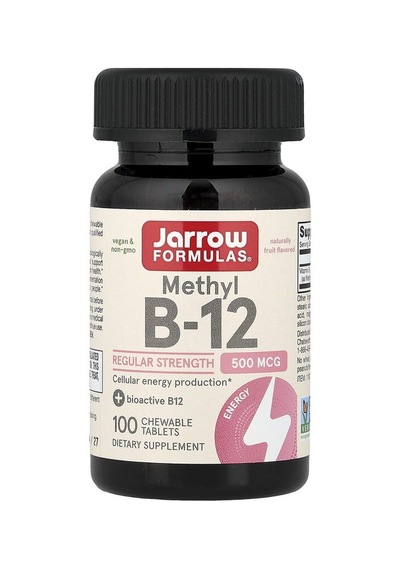 Jarrow Formulas, Methyl B-12, Cherry, 500 Mcg, 100 Chewable Tablets