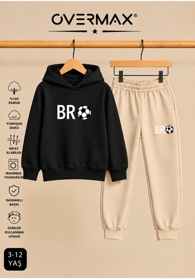 Overmax Çocuk Bro Futbol Baskılı Kapüşonlu Sweatshirt Eşofman Takımı- 3-12 Yaş Siyah-bej - 922545546 Siyah-bej Overmax Çocuk Bro Futbol Baskılı Kapüşonlu Sweatshirt Eşofman Takımı- 3-12 Yaş Siyah-bej - 922545546 Siyah-bej