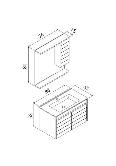 Orka Serra 85 Cm Navaro/antrasit Banyo Dolabı Takımı Navaro/antrasit Orka Serra 85 Cm Navaro/antrasit Banyo Dolabı Takımı Navaro/antrasit
