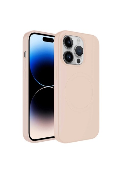 Apple Uyumlu  iPhone 14 Pro Max Kılıf M-safe Wireless Şarj Özellikli Pastel Renk Silikon Zore Plas Kapak