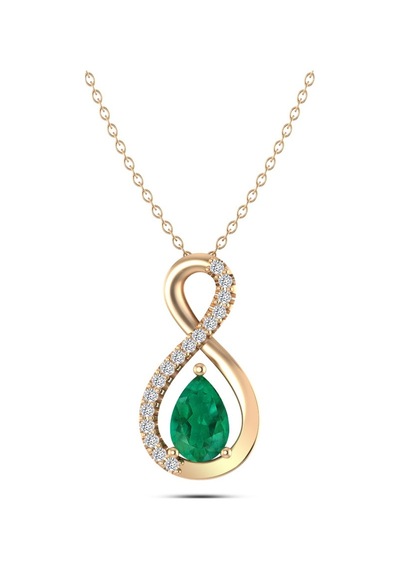 0.40 Karat Pırlantalı Zümrüt Kolye N11.26