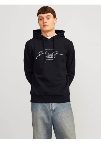 Jack & Jones Erkek Sweatshirt Siyah 12256838 Jjferrıs Sweat Hood 25kw21000484 W21232 Siyah