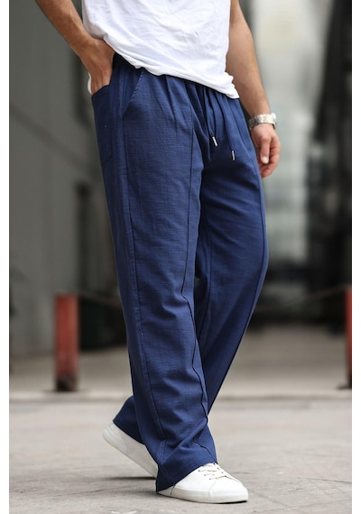 Madmext Lacivert Erkek Rahat Kesim Keten Pantolon 6539-lacivert Lacivert