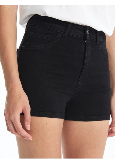 Lcw Jeans Siyah Dar Fit Kadın Jean Şort
