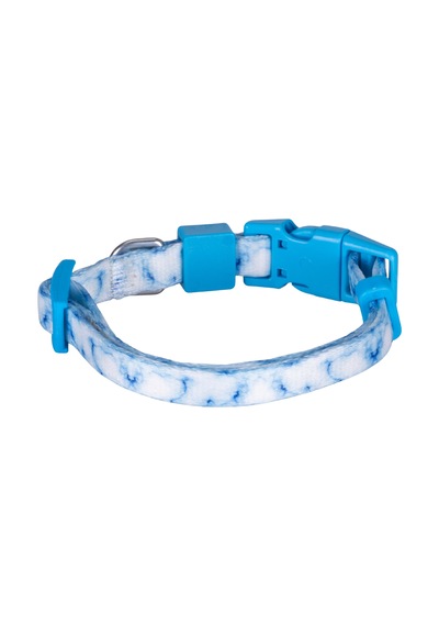 Swissplus Urban Paws Sky Marble Recycled Köpek Tasması - 10 Mm Beyaz - Mavi