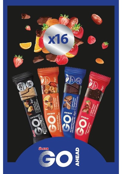 Ülker Go Ahead Karma Paket Protein & Meyve Bar, 16 Adet