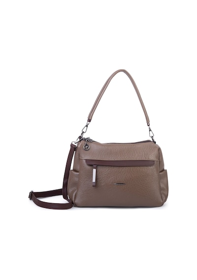 Nas Bag Çok Gözlü Yumuşak Ve Hafif Yapılı Çift Askılı Omuz Ve Çapraz Çanta 30x24 Cm Vizon Kahve Victoria Diğer