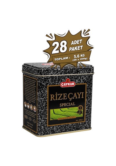 Rize Çayı Hediyelik Teneke Kutu 200 Gr. Yirmisekizli Paket