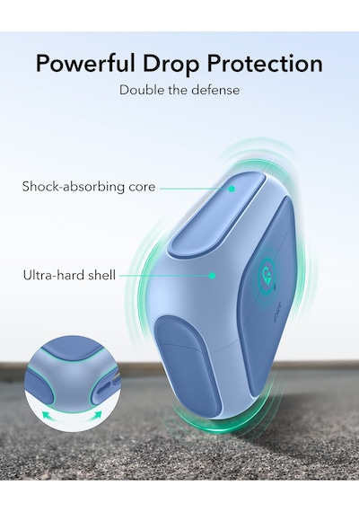 Apple AirPods Uyumlu Pro 3 2025 Orbit Hybrid Manyetik Halolock Magsafe Kılıf Mavi